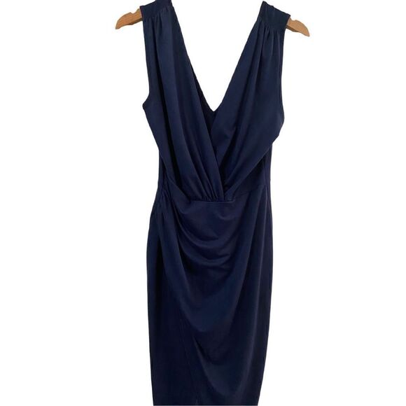 Navy blue midi dress with high front slit Women’s Medium - Picture 2 of 6